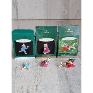 Hallmark Victorian skater sleigh night before Xmas ornament set